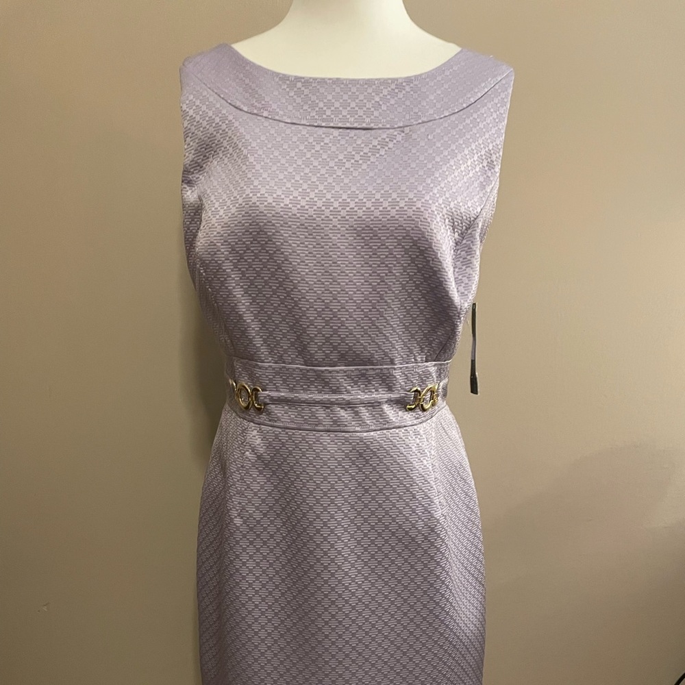 Tahari lilac shift dress size 10